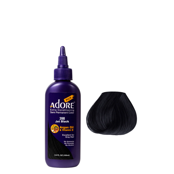Adore Plus Semi Permanent Hair Colour - 398 Jet Black 100ml | eBeauty  Supplies
